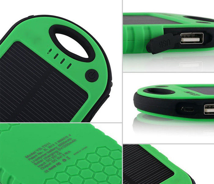 GK Genuine 10,000 mAh Solar Power bank for all Device - Green - Zoom Image 4