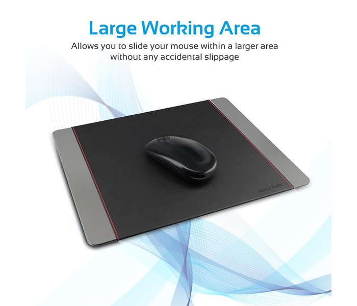 Promate METAPAD-PRO Leather Wrapped Anodized Aluminum Mouse Pad - Grey - Zoom Image 4