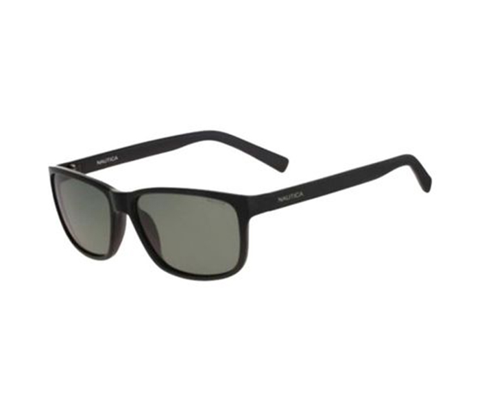 Nautica N3611SP 001 Rectangular Black Frame & Green Gradient Mirrored Sunglasses for Unisex - Zoom Image