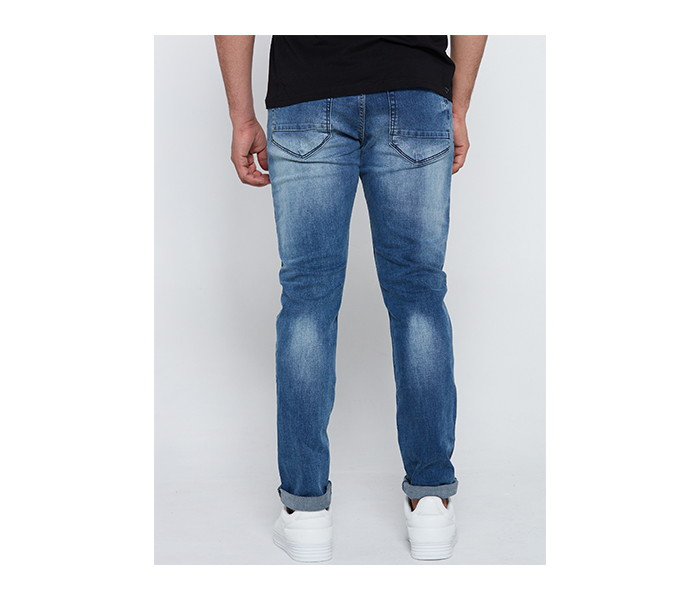 Lynk LY10086 Mid-Rise Slim Fit Strechable Jeans For Men 32 - Blue - Zoom Image 2