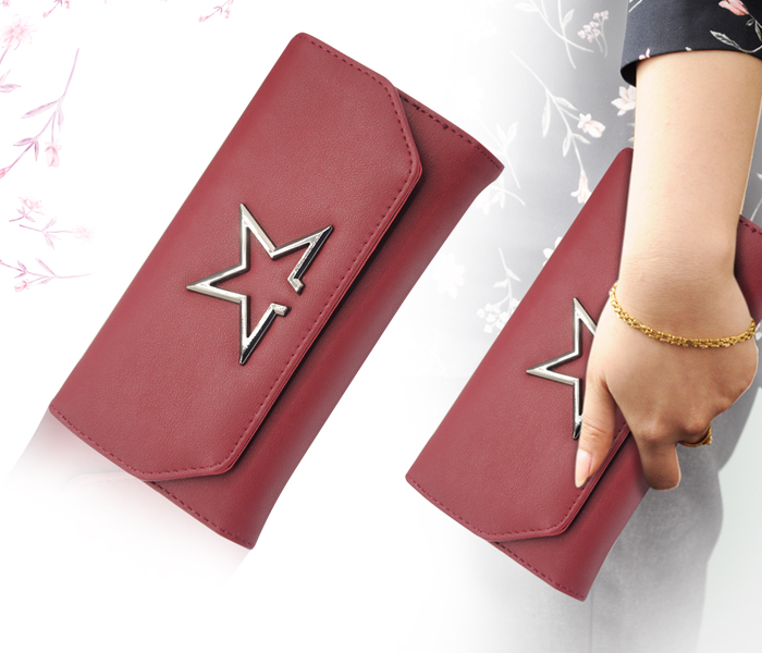 Womens Fashion Leather Wallet BH4521 - Maroon - Zoom Image 1