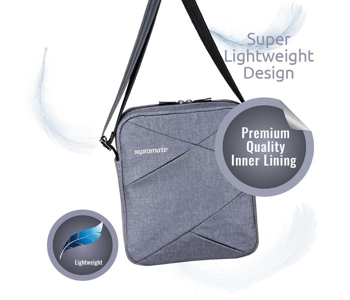 Promate Trench-S 9.7 inch Lightweight Design Tablets Shoulder Bag, Grey - Zoom Image 4