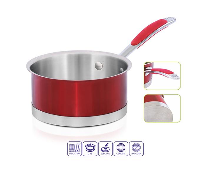 Royalford RF7413 Stainless Steel Induction Sauce Pan - Red - Zoom Image