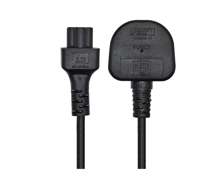 iends IN-CA022 Clover Leaf Design Laptop Power Cable - Black - Zoom Image 2