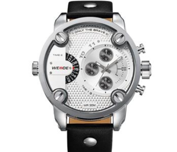 Weide WH 3301LB Mens Analog and Complete Calendar Watch Black and White - Zoom Image 4