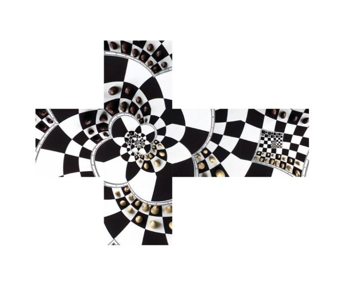 V-Cube 00.0108 Chessboard Illusion - 3 Flat Black, White - Zoom Image 3