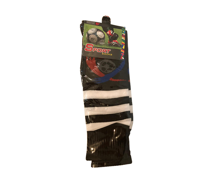 football Sport Socks - Black & White - Zoom Image