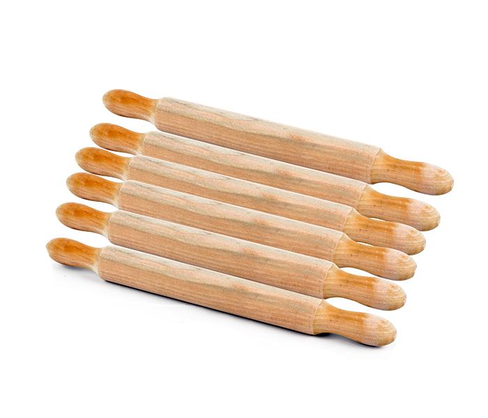 Epsilon EN4428 Natural Raw Wood Rolling Pin - 6 Pieces - Zoom Image