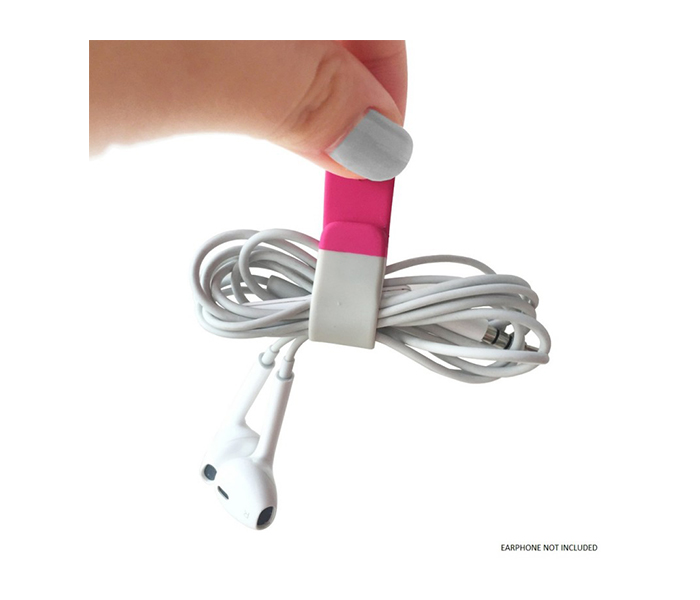 Trands TR-HO72 Magnetic Cable Organizer Clip - White & Pink - Zoom Image 2