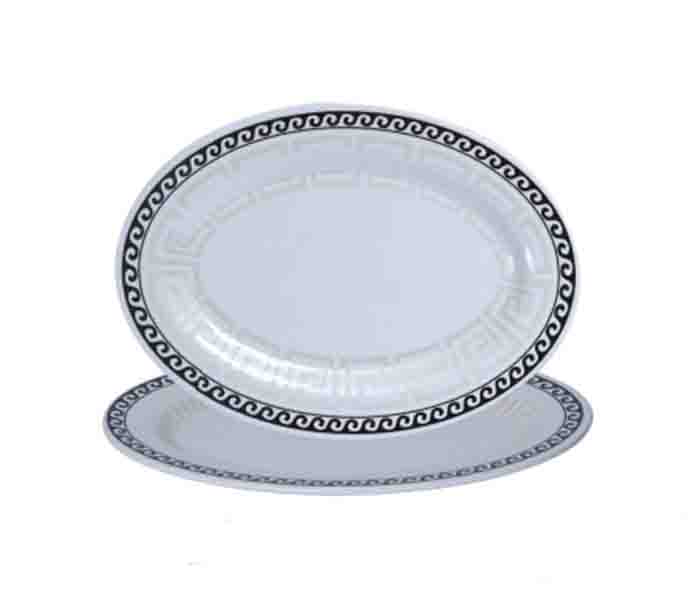 Flamingo FL9108CMW 14-inch Melamine Ware Oval Plate - 2 Pieces Combo - Zoom Image