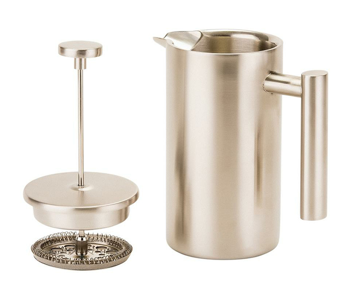 Royalford RFU9016 1000ML Double Wall Stainless Steel Coffee Press - Silver - Zoom Image 1