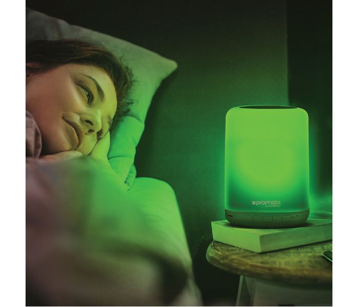 Promate LumiPlay Portable Wireless Speaker with Touch Sensitive LED Lamp, White - Zoom Image 1