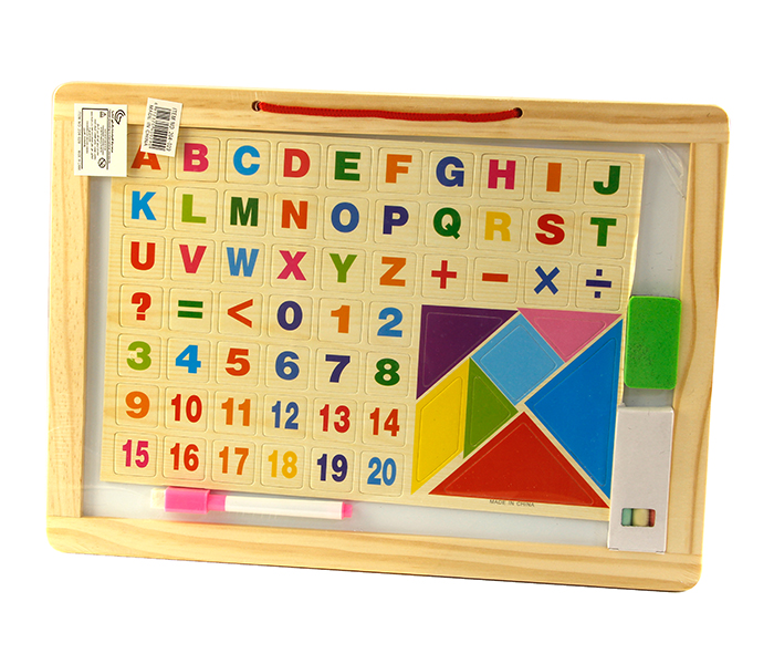 Taqdeer 204-029 Wooden Learning Black & White Board with Puzzle Set - Zoom Image 2