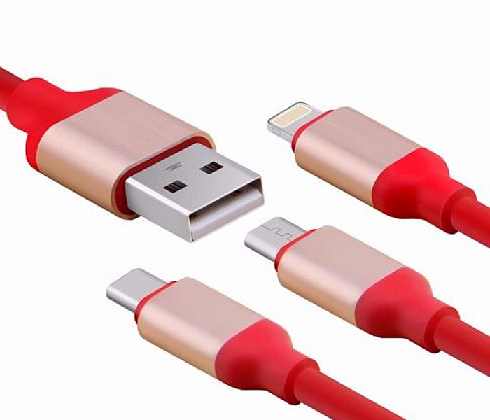 Zooni 3in1 Charging Cable Micro USB2.0 ,Type C Male To USB, Lightning To USB - Zoom Image 2