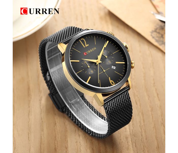 Curren 8313  Luxury Quartz Watch For Men Black And Gold - Zoom Image 1