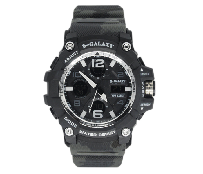 Galaxy GSW-742 Unisex Analog and Digital Sports Watch Green and Black - Zoom Image 3