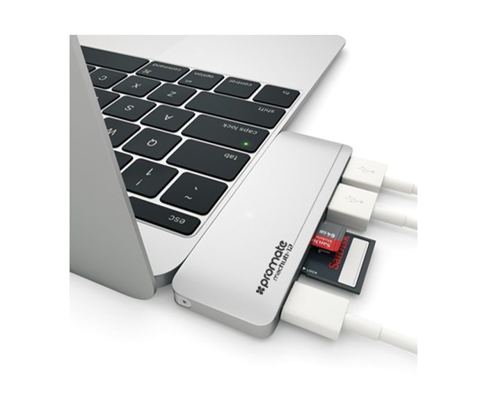 Promate Machub-12 USB TYPE-C HUB - Silver - Zoom Image 4