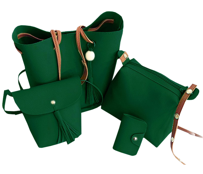 Women Leather Handbags set of 4 Piece 32090 Green - Zoom Image