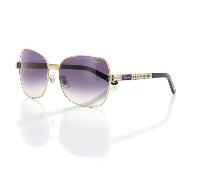 Chopard SCHB25S 0E66 Square Shiny Rose Gold Frame & Grey Gradient Mirrored Sunglasses for Women - Zoom Image 4