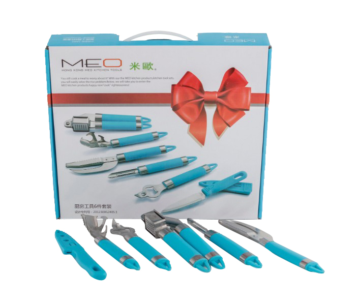 DND DD14393 Kitchen Tools Set 6 Pieces Silver and Blue - Zoom Image 5