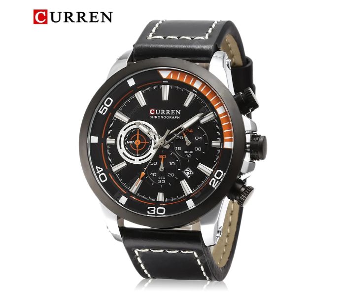 Curren 8310 Fashionable Quartz Watch For Men Black - Zoom Image 1