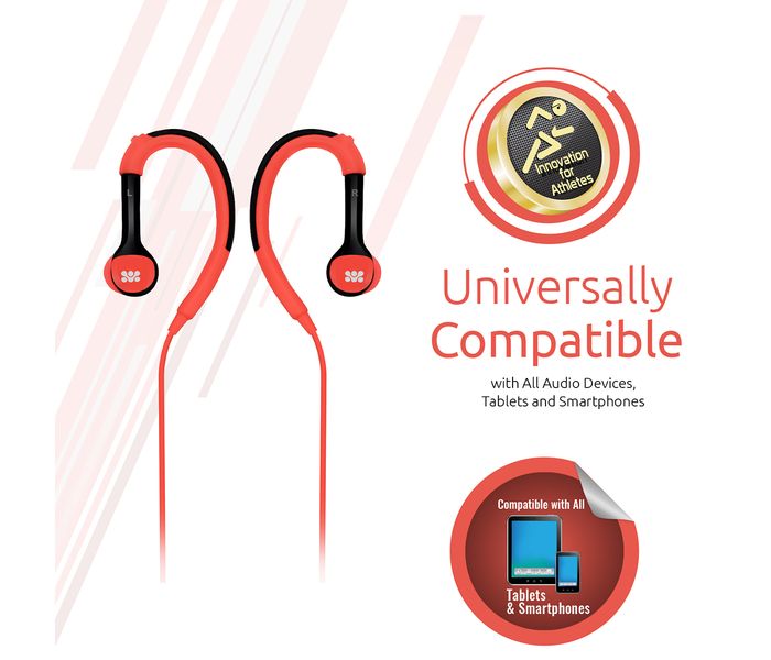 Promate Natty Universal Sporty Over the Ear Gear Buds Headphone with Noise Cancelling, Pink - Zoom Image 4