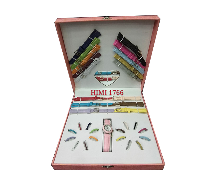 HIMI 1766 Multicolor Dial Frame & Strap Changeable Quartz Watch for Women - Zoom Image