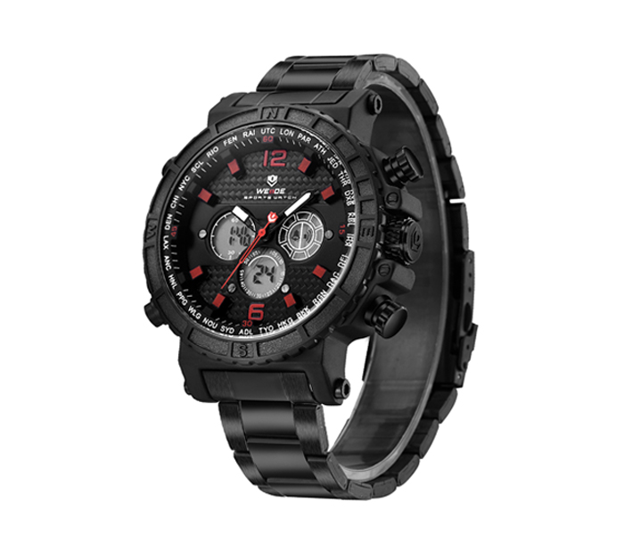 Weide WH-6305MB Analog and Digital Watch Black and Red - Zoom Image 3