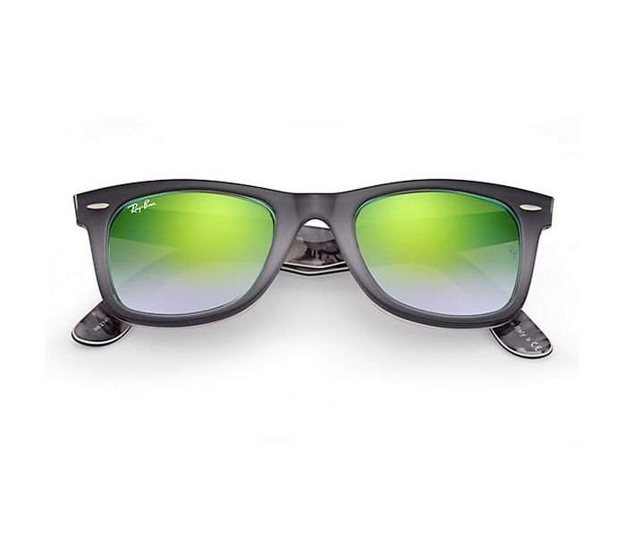 Ray-Ban RB2140 11994J Wayfarer Black Frame & Green Gradient Flash Mirrored Sunglasses for Unisex - Zoom Image 2