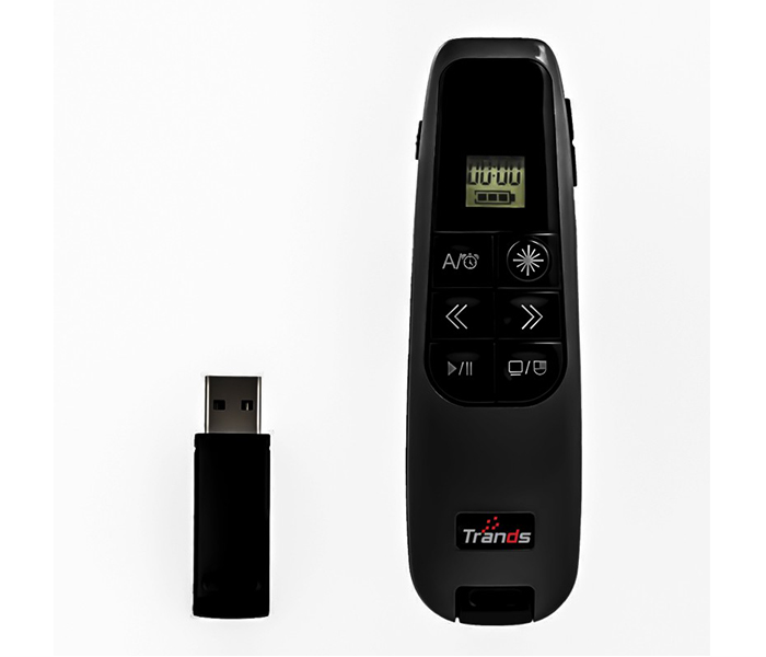 Trands TR-WP4329 Wireless Presenter with Air Mouse & Timer - Black - Zoom Image 1