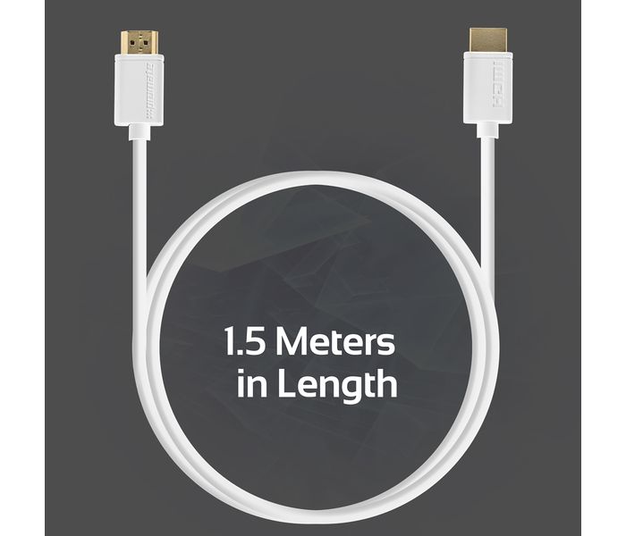 Promate LinkMate-H1 Premium 24K Gold Plated HDMI Cable - White - Zoom Image 2