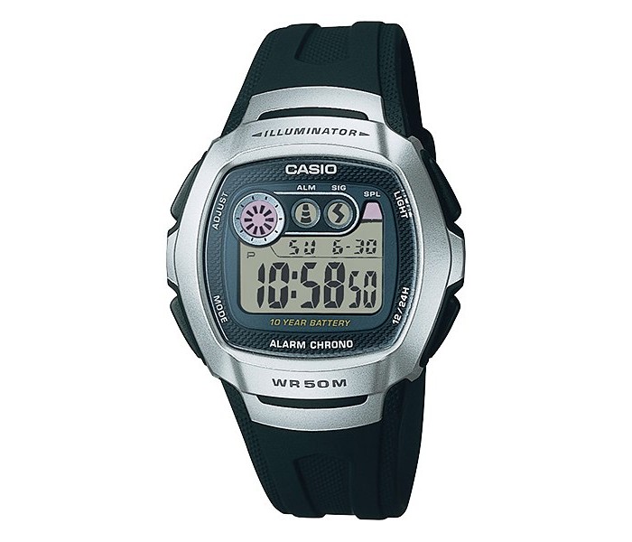 Casio W-210-1AVDF Mens Sports Watch Black and Silver - Zoom Image