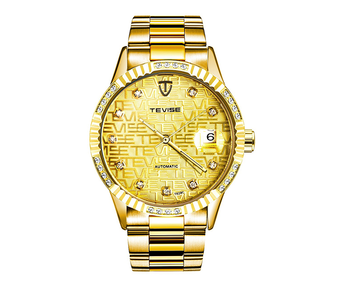 Tevise T629C Men's Classic Auto Date Mechanical Watch - Gold - Zoom Image