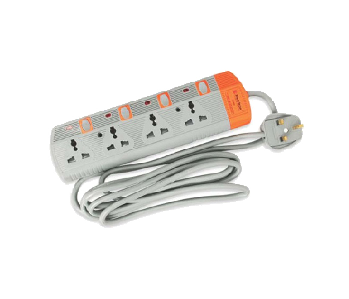 Electron EL-3003 4 Way Extension Socket - Grey & Orange, 2 Meter - Zoom Image