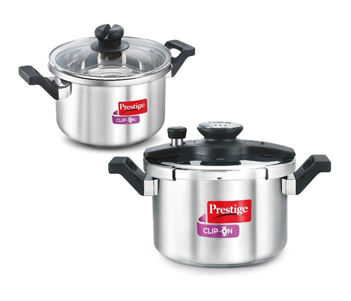 Prestige MPC25709 6 Litre & 3 Litre Combi Clip on Pressure Cooker - Silver - Zoom Image 3