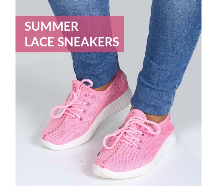 Summer Womens Fashion Lace Shoes EU36 SWFP46 Pink - Zoom Image