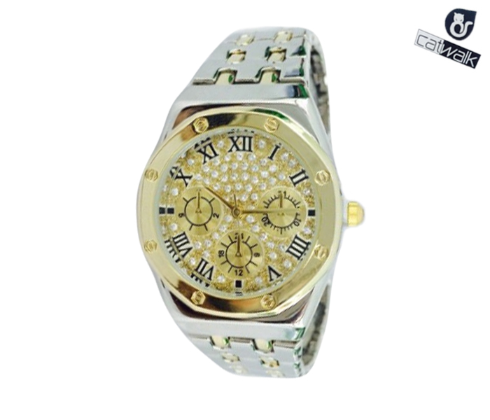 Catwalk CW-139 Genuine quality Fashionable Cz Watch For Women - Silver and Gold - Zoom Image