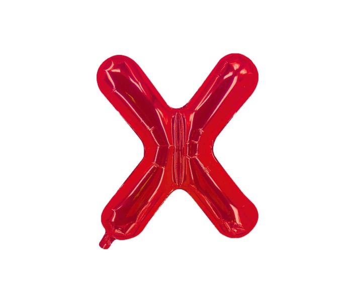 Party Time X-RE-803379 Letter X 16 Inch Foil Balloon Red - Zoom Image