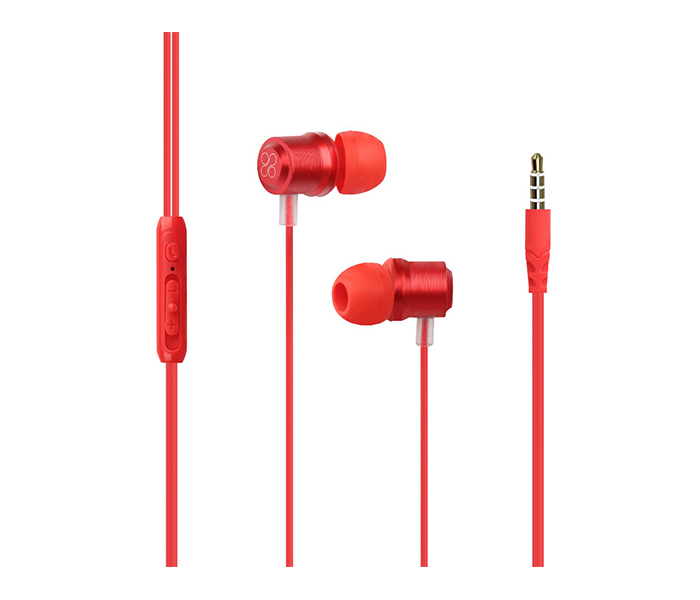 Promate Travi Dynamic In-Ear Stereo Earphones with In-Line Microphone - Red - Zoom Image 7