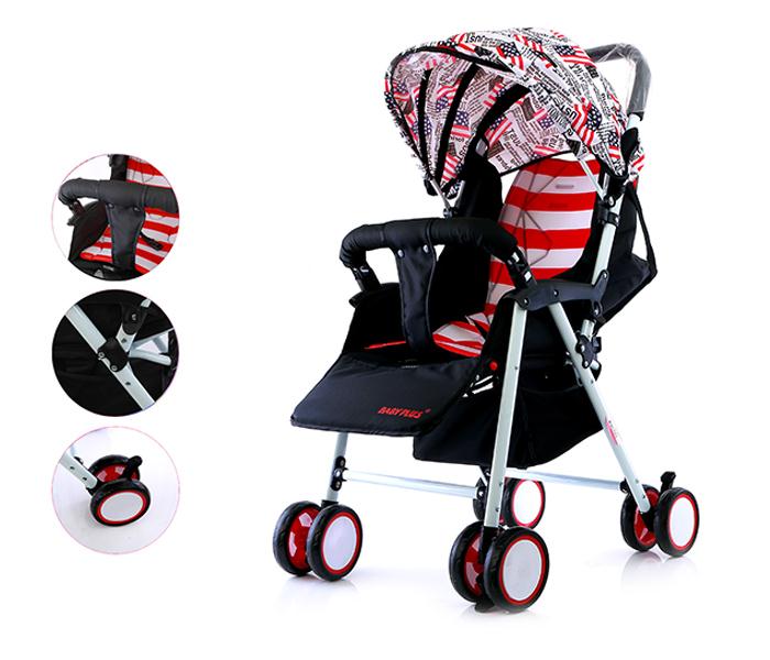 Baby Plus BP7736 Baby Stroller - Flag Print - Zoom Image