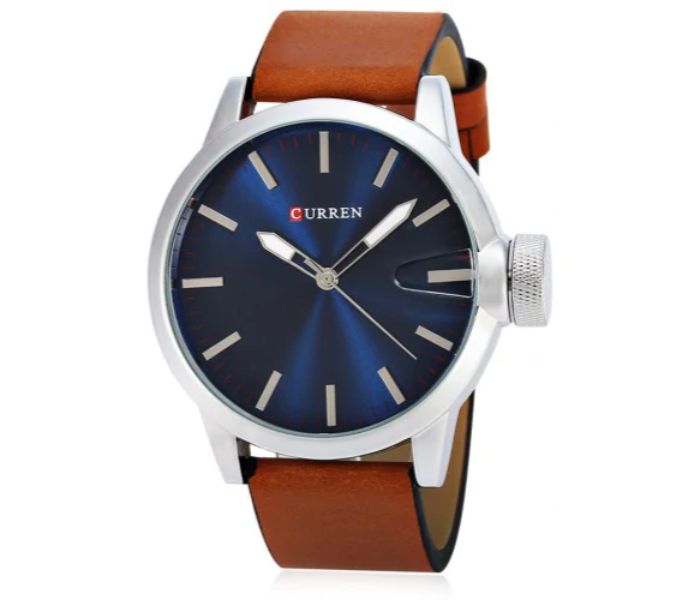 Curren 8208 Casual Analog Quartz Watch For Men Blue And Brown - Zoom Image 1