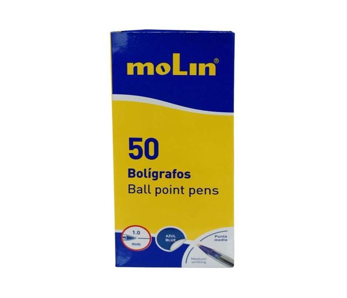 Molin BCS180-50-3 Box Of 50 Ball Point Pen Blue, Clear - Zoom Image