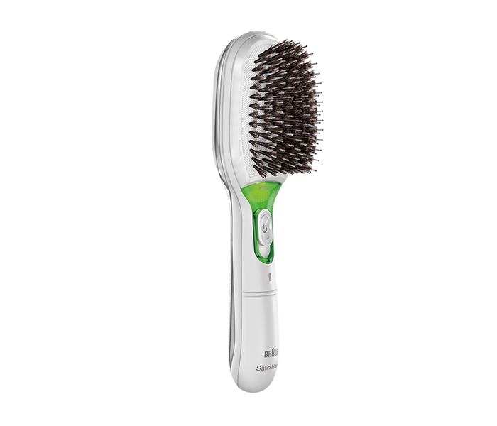 Braun BR-750 Satin Hair 7 Iontech Natural Bristle Hair Brush, White - Zoom Image 2