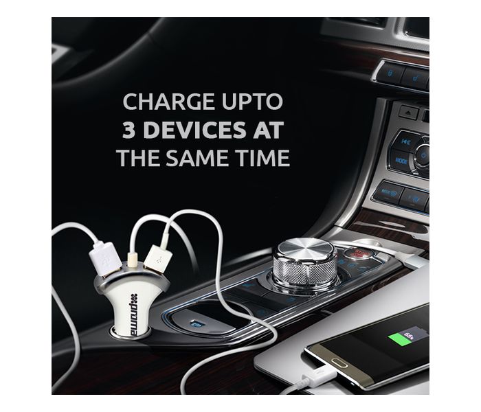 Promate Booster-C 7.2A USB 3.0 Type C Ultra Fast Dual USB Car Charger, Silver - Zoom Image 6