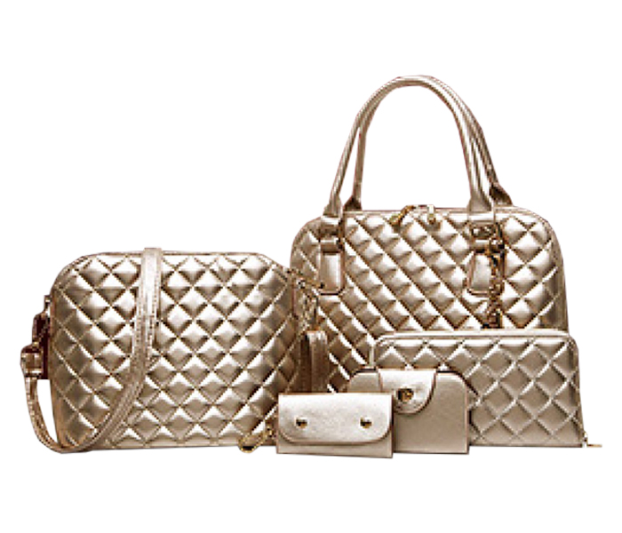 Fashion Crocodile Pattern Composite Women Shoulder Bags Set of 5 pcs 32094 Gold - Zoom Image