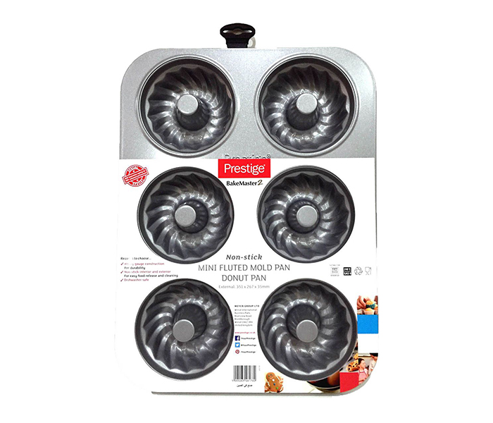 Prestige PR46178 Bakemaster 2 Non-Stick Mini Fluted Mold Pan, Grey - Zoom Image