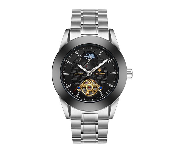 Tevise N8378 Men's Automatic Moon Phase Business Watch - Black - Zoom Image