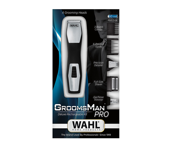 Wahl 9855-1227 Groomsman Pro Rechargeable Grooming Kit - Black & Silver - Zoom Image 2