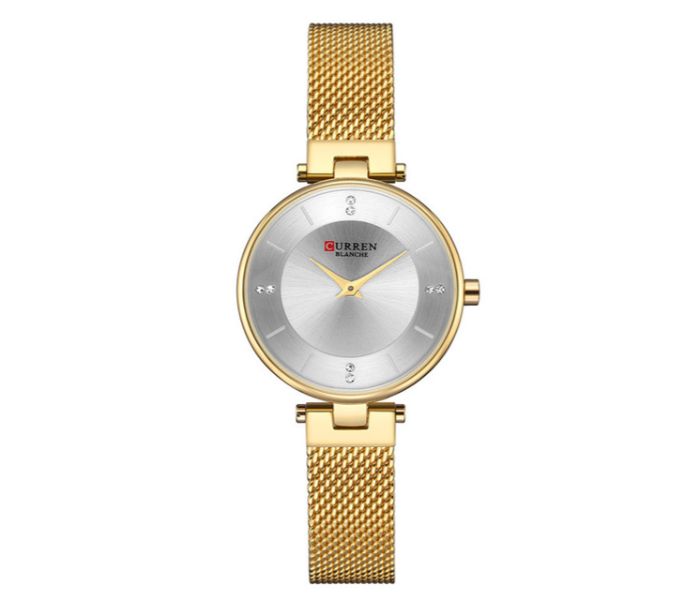 Curren 9031 Stainless Steel Analog Quartz Watch For Women Silver and Gold - Zoom Image