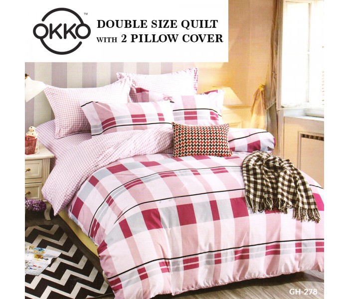 Okko OK33797 Elegant Double Size Quilt with 2 Pillow Cover Multicolor - Zoom Image